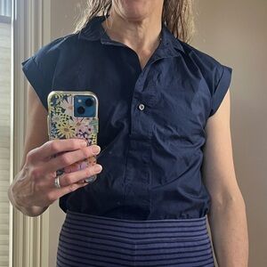 J. Crew navy popover top